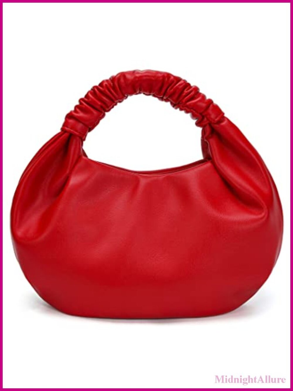 Faux Leather Ruched Top Handle Hobo Bag Small Purse for Women